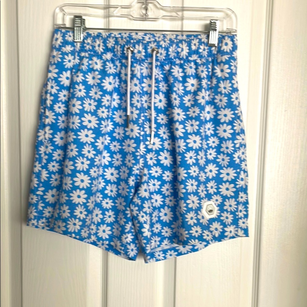 BERTIGO -  Daisy Print Swim Trunks.